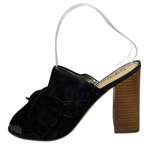 Sam Edelman 8 Yumi suede mule heels black - Picture 6 of 9